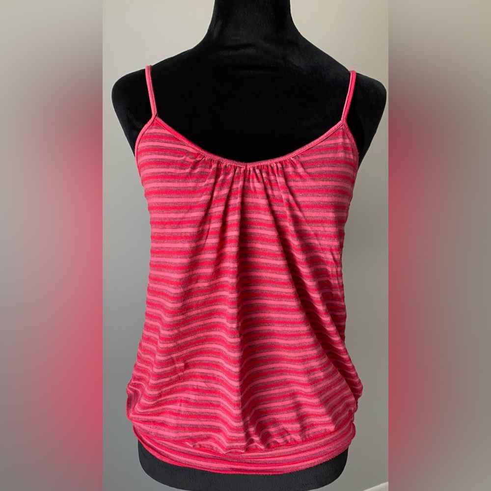 Vintage Anthropologie Red and Pink Cotton Blend Cami